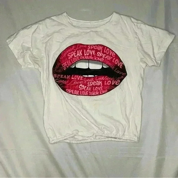 On Fire Other - Speak Love Kiss White T-Shirt